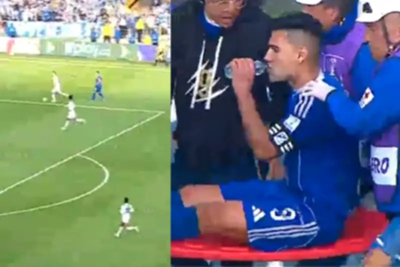 Alarma en Millonarios: Radamel Falcao García sale lesionado en camilla ante Llaneros