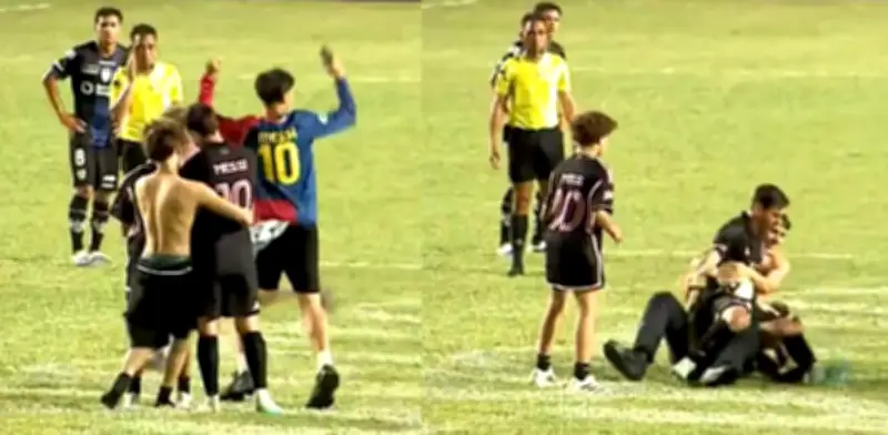 Amistoso caótico: hinchas derriban a Messi, pelea y equipos jugaron de negro en Puerto Rico