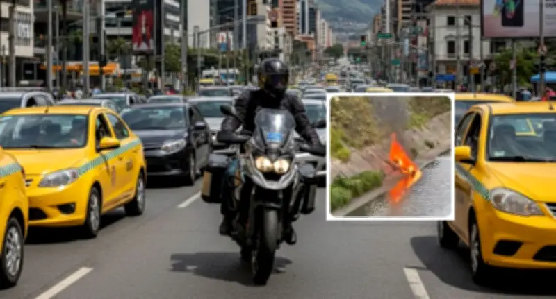 Bogotá: Hombre quema su moto en la carrera 30 tras recibir tres comparendos de movilidad
