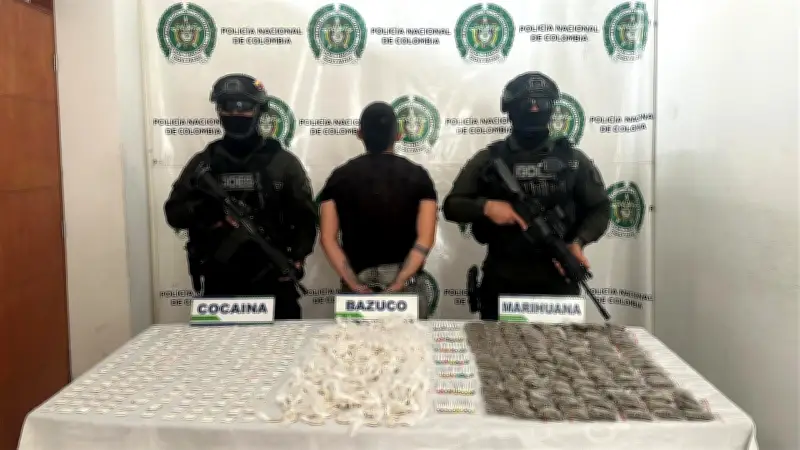 Capturan a presunto microtraficante en Bucaramanga con arsenal de drogas