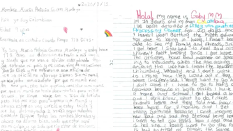 Cartas Desgarradoras de Niñas Colombianas Detenidas por ICE en Texas Revelan Infierno