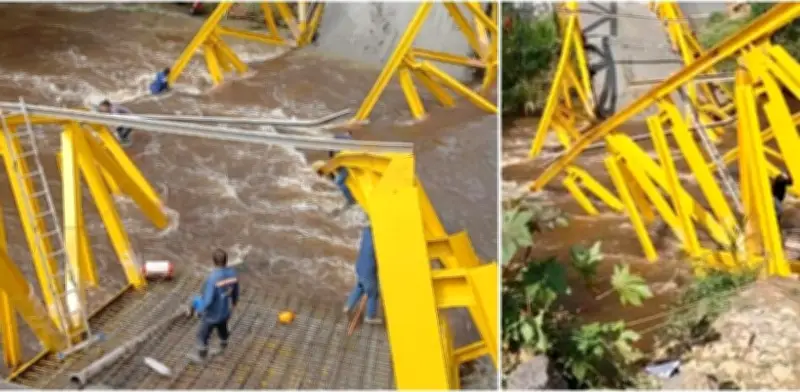 Colapso de puente metálico en Boyacá deja seis obreros heridos durante trabajos de construcción