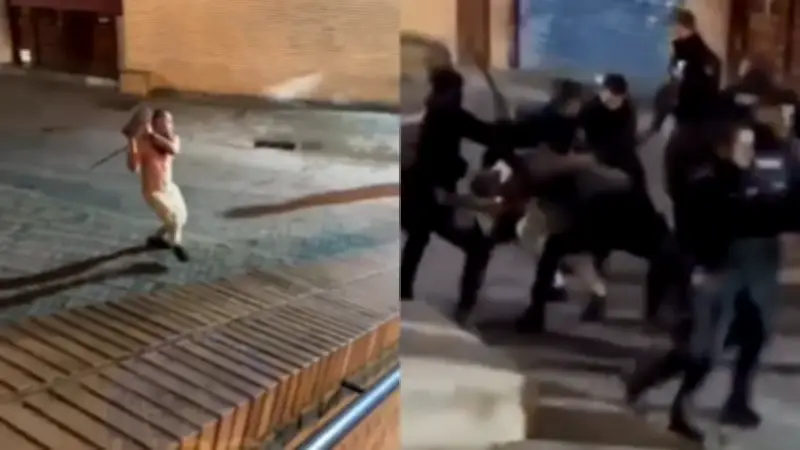 Colombiano ataca policías en España con ladrillo: cinco agentes resultaron heridos