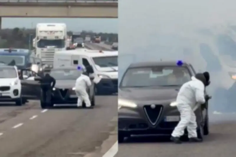 Comando armado finge ser policía y usa explosivos en espectacular asalto a blindados en Italia