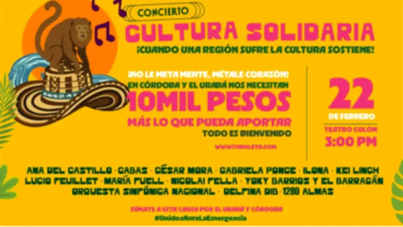 Concierto Cultura Solidaria: Un llamado a ayudar a damnificados por lluvias