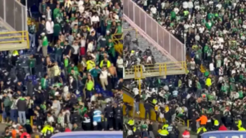 Confusión en distribución de boletas desata pelea entre hinchas del Nacional en El Campín