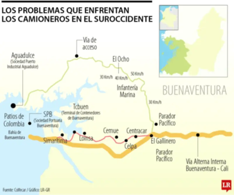Crisis logística en Buenaventura: trancones de 25 km y tensión fronteriza con Ecuador
