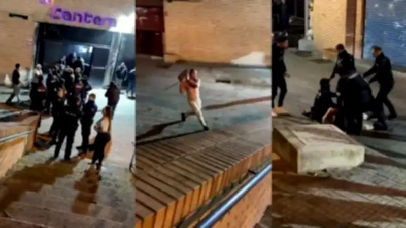 Cuatro colombianos detenidos en España por violento ataque con adoquín contra policías