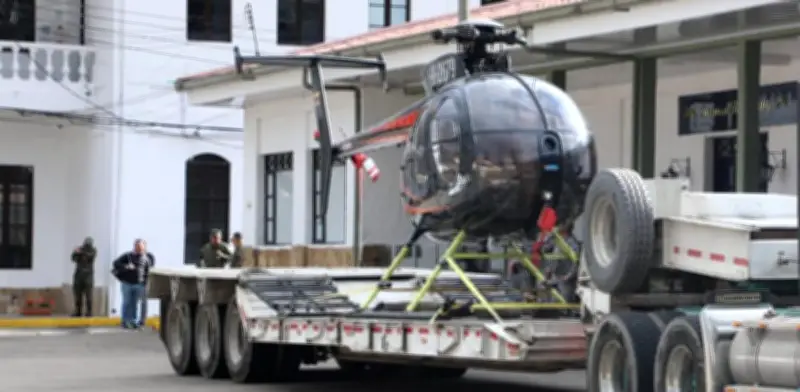 Ejército y Fiscalía incautan helicóptero adulterado para narcotráfico en Cundinamarca