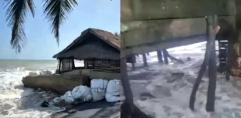 El mar 'devora' más de 60 metros de playa en Palomino, La Guajira, tras intensas lluvias