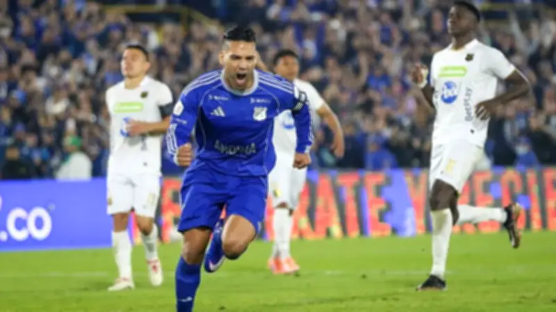 Falcao García marca el gol del triunfo de Millonarios sobre Águilas Doradas en la Liga