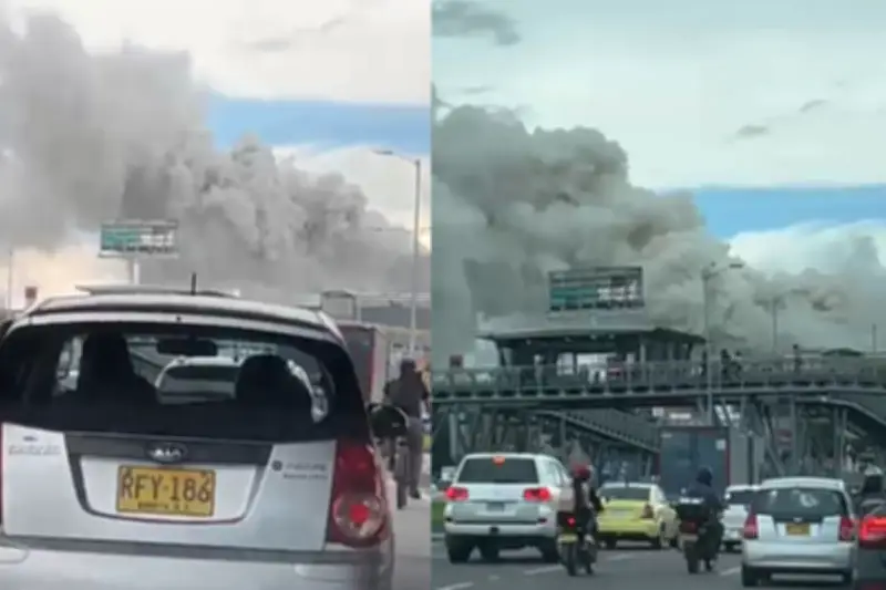 Fuerte incendio en restaurante de Bogotá moviliza a bomberos en carrera 30