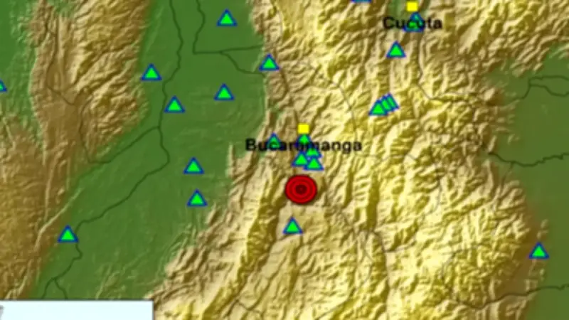 Fuerte temblor de 4.8 sacude Colombia: epicentro en Los Santos, Santander