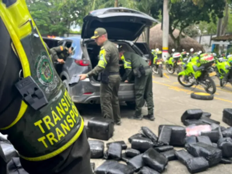 Golpe al narcotráfico: incautan 730 kilos de marihuana en vía Cali-Andalucía