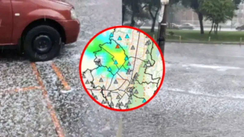 Granizada intensa sorprende a Bogotá este jueves: imágenes impactantes