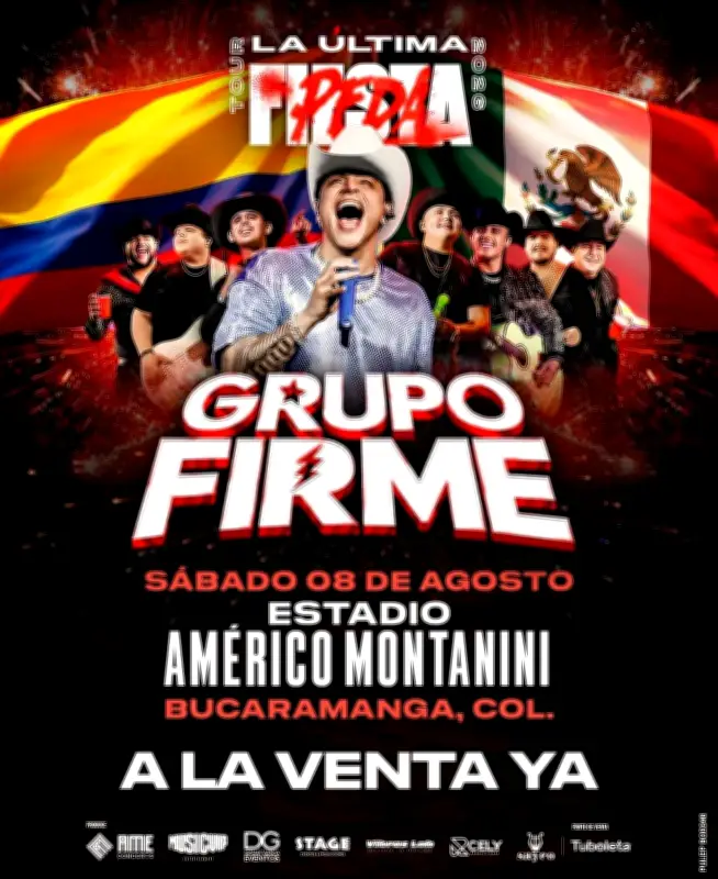 Grupo Firme anuncia concierto en Bucaramanga como parte de su gira La Última Peda 2026