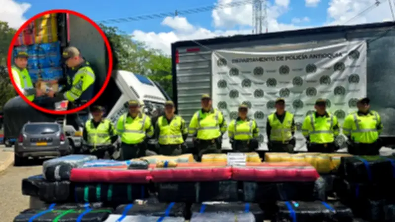 Hallan camión con más de cinco toneladas de marihuana en Antioquia, la mayor incautación del año
