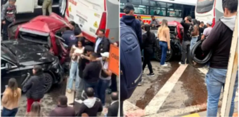 Hipótesis del grave accidente múltiple en el norte de Bogotá: falla en distancia de seguridad