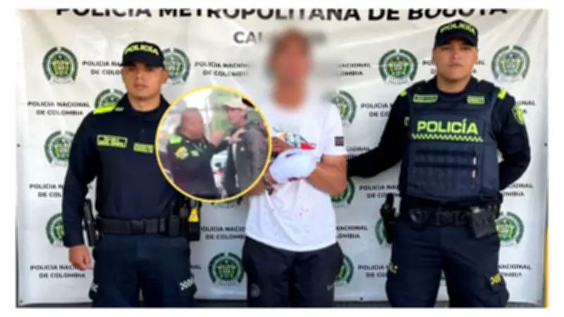 Hombre con mano herida agrede a policías en Suba, Bogotá: capturado tras violento altercado