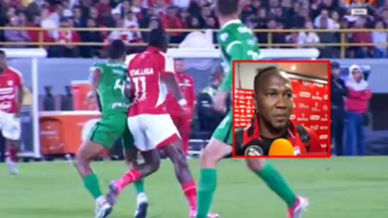 Hugo Rodallega estalla contra arbitraje tras gol anulado en Santa Fe vs Nacional