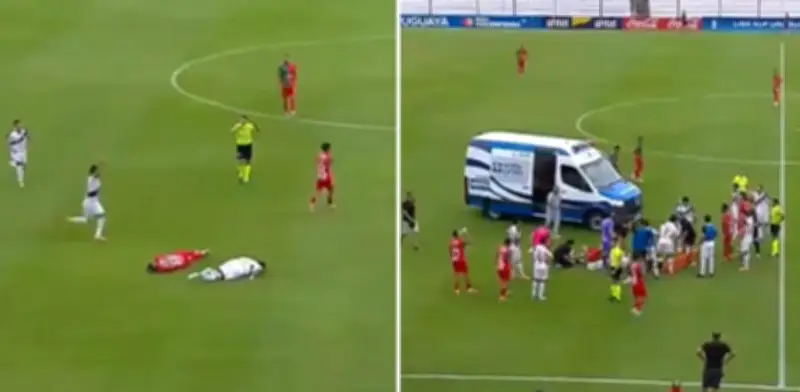 Impactante choque en partido uruguayo: jugador argentino evacuado en ambulancia tras colisión