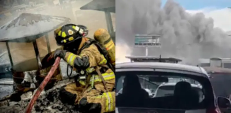 Incendio en restaurante Mi Gran Parrilla Boyacense en Bogotá provoca cierre vial y movilización de bomberos