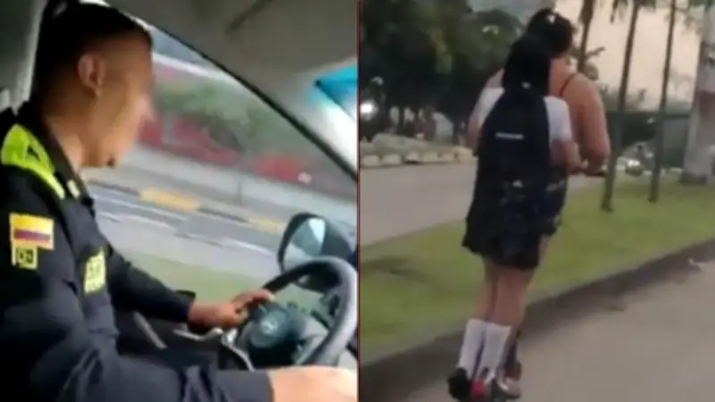 Indignación en Cali: policías grabados insultando a mujer y su hija en patineta