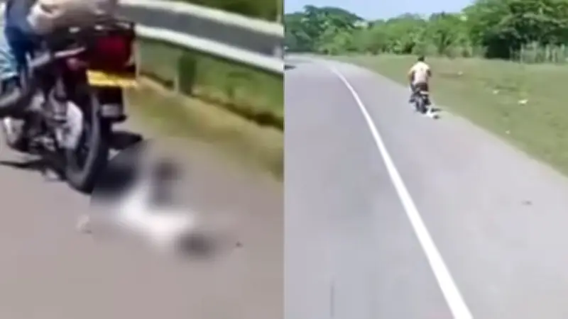 Indignación en Cesar: Hombre arrastra perro desde moto en movimiento en Bosconia