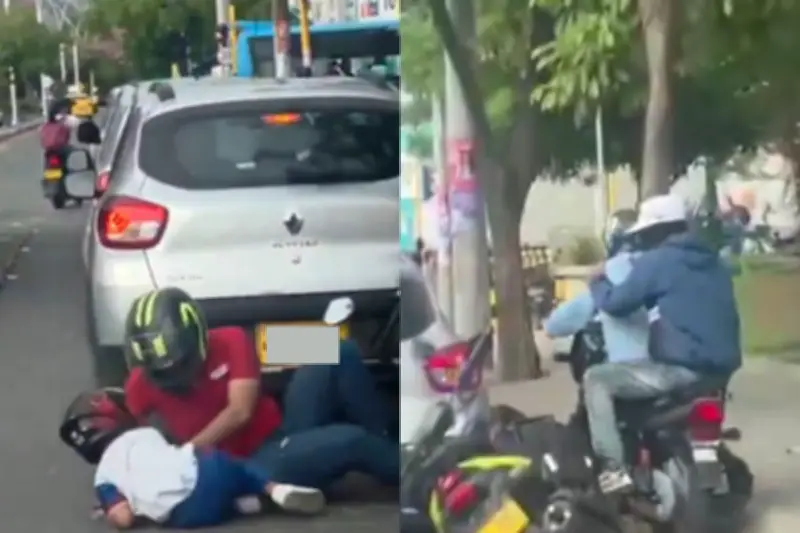 Indignante asalto a padre e hijo menor en semáforo de Santa Marta ante testigos