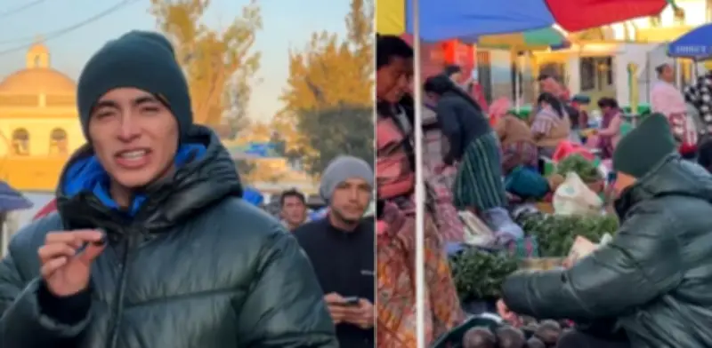 Influencer colombiano compara precios de mercado en Guatemala y extraña la 'piropeadera'