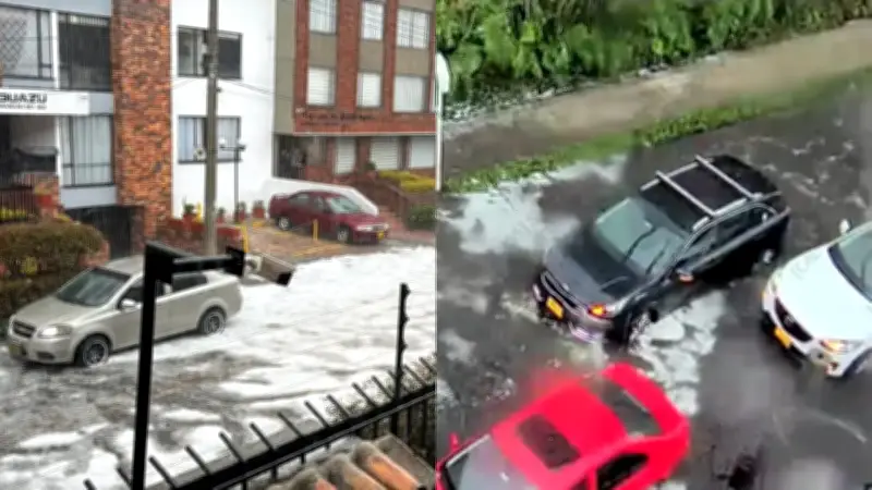 Inundaciones y caos vial en el norte de Bogotá tras fuertes lluvias