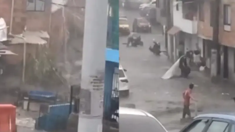 Inundaciones y emergencias en Medellín y Bello tras fuerte aguacero este sábado