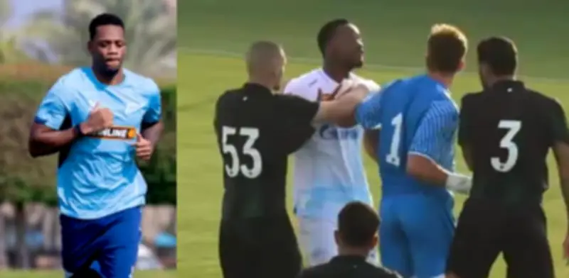 Jhon Durán protagoniza su primera polémica en Rusia con empujones y llave de lucha libre