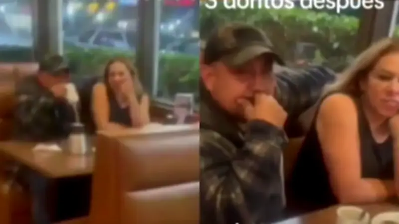 Mujer confronta a su esposo con su amante en restaurante; escándalo captado en video