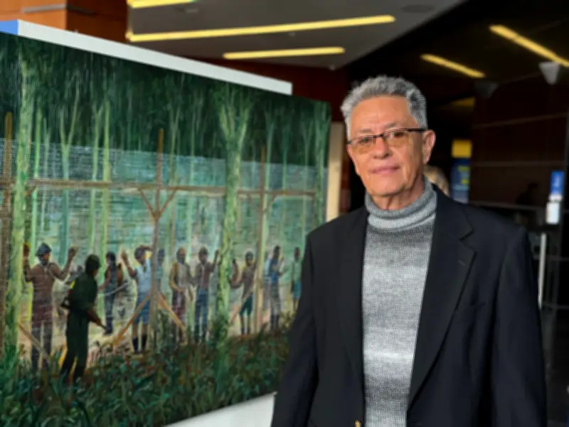 Obra de Mario Ayerbe revive el drama del secuestro en exposición de la JEP