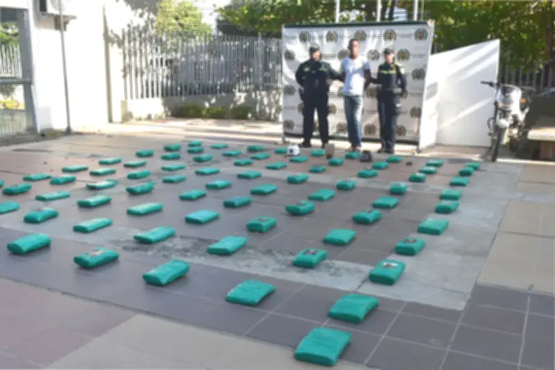 Policía captura a 'El Chamo' y decomisa 78 kilos de marihuana en Cartagena