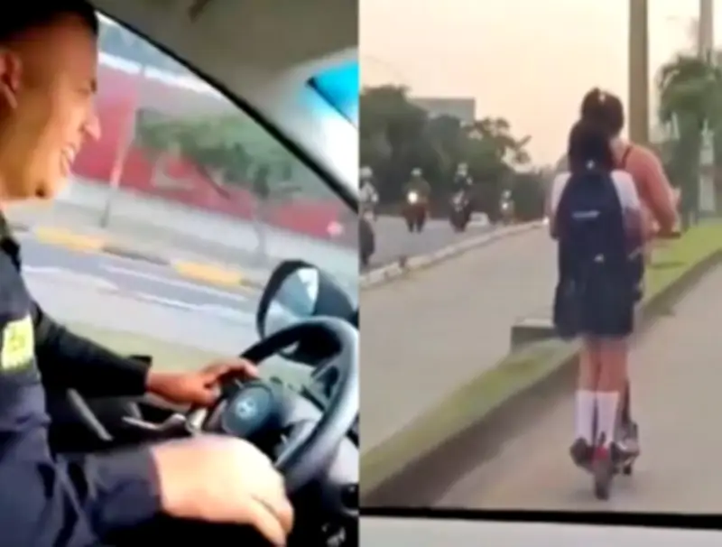 Policía de Cali investiga a uniformados por insultos a madre e hija en patineta eléctrica