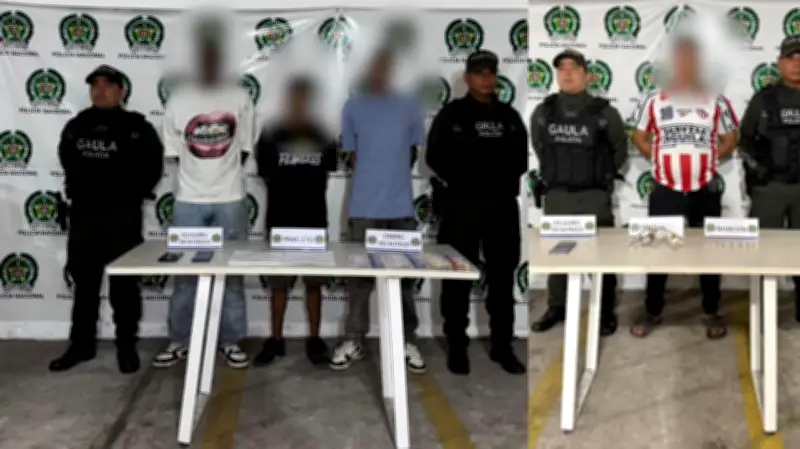 Policía desmantela redes de extorsión en Barranquilla con 14 capturas y 2 menores aprehendidos