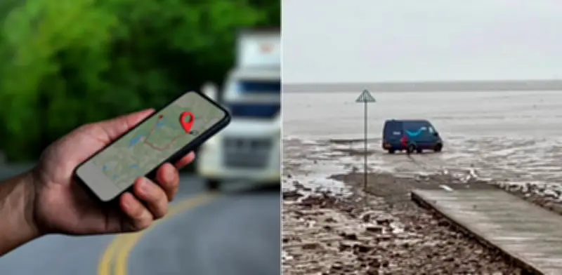 Repartidor de Amazon sigue GPS y queda atrapado en río histórico de 600 años en Reino Unido