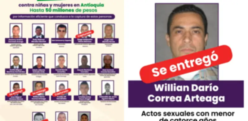 Se entrega en Antioquia uno de los agresores sexuales más buscados con recompensa de $50 millones