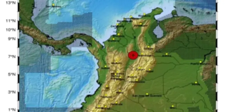 Sismo de magnitud 4,1 sacude Santander con epicentro en Los Santos este viernes