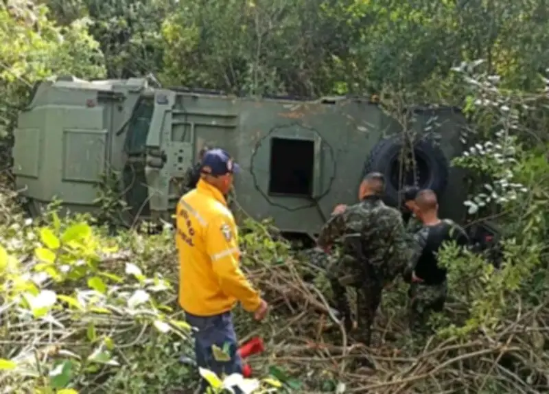 Suboficial del Ejército fallece tras accidente de vehículo blindado en Cauca