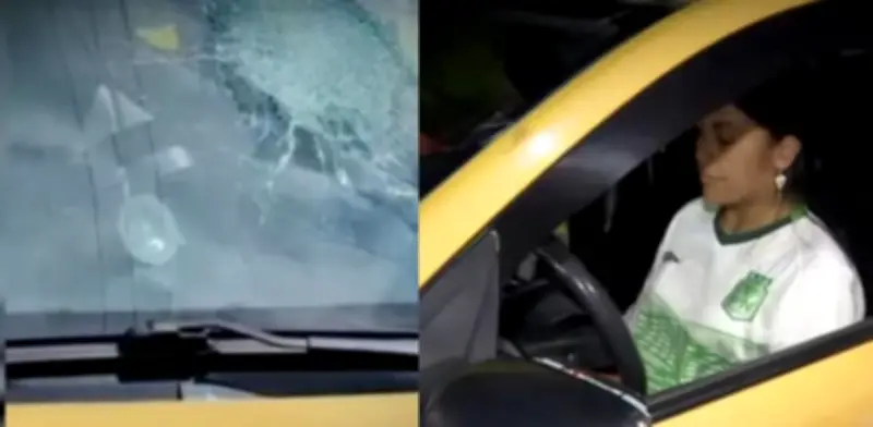 Taxista agredida por motociclista en Bogotá tras reclamarle por maniobras peligrosas