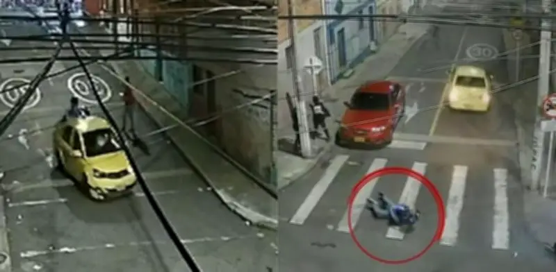 Taxista huye con motociclista sobre el techo tras accidente en Bogotá: víctima se aferró para salvar su vida