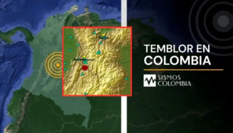 Temblor de magnitud 4.8 sacudió a Colombia con epicentro en Santander