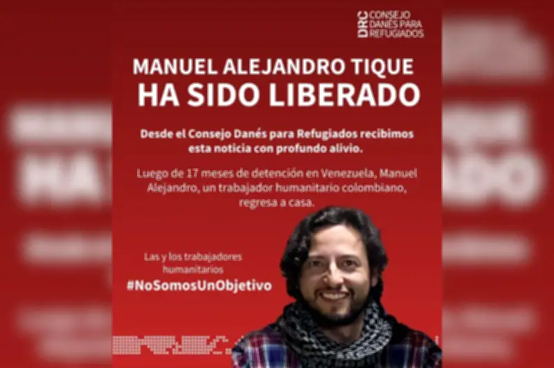 Trabajador humanitario colombiano liberado tras 17 meses de detención arbitraria en Venezuela