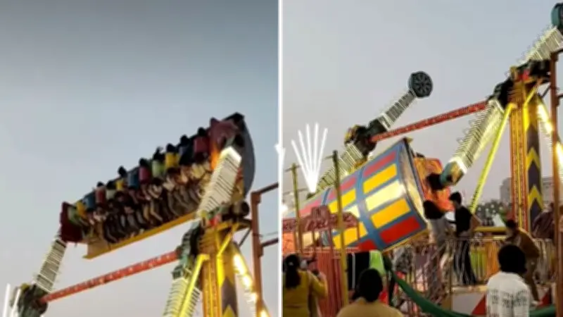 Tragedia en feria india: juego mecánico colapsa dejando un muerto y 13 heridos