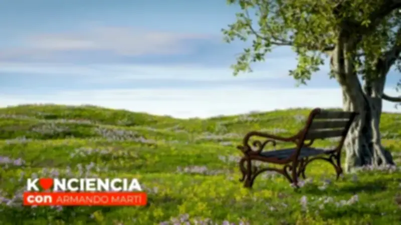 Un hombre encuentra la paz interior al detenerse y escucharse en un parque