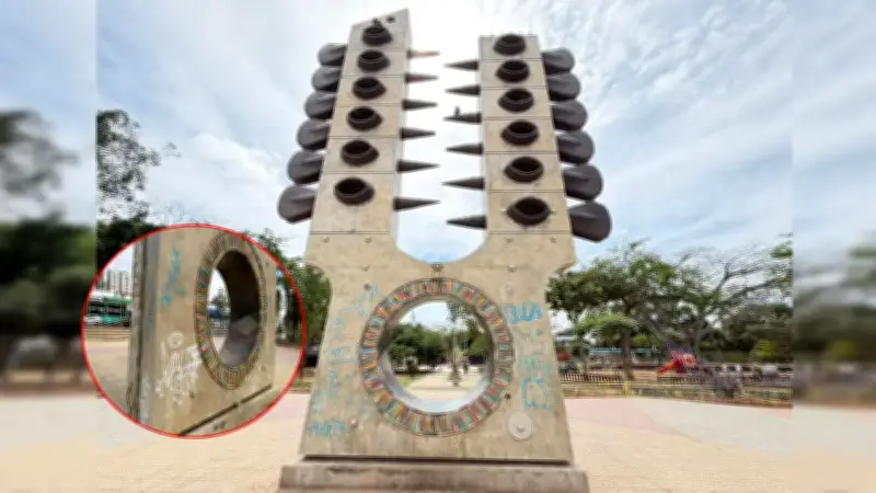 Vandalizan monumentos recién restaurados en Bucaramanga, patrimonio cultural afectado