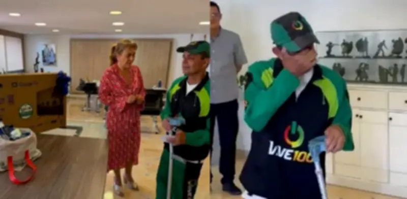 Vendedor de Vive 100 recibe televisor y apoyo tras viralizarse por donar útiles escolares en Huila